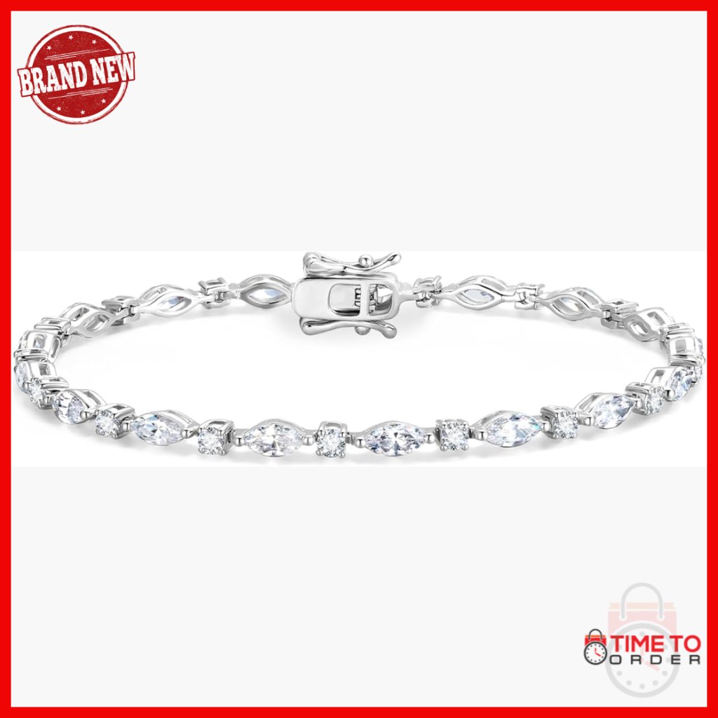 Sterling Silver Marquise Tennis Bracelet 7.2 Inch Fine Jewelry Gift